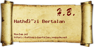 Hatházi Bertalan névjegykártya