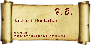 Hatházi Bertalan névjegykártya